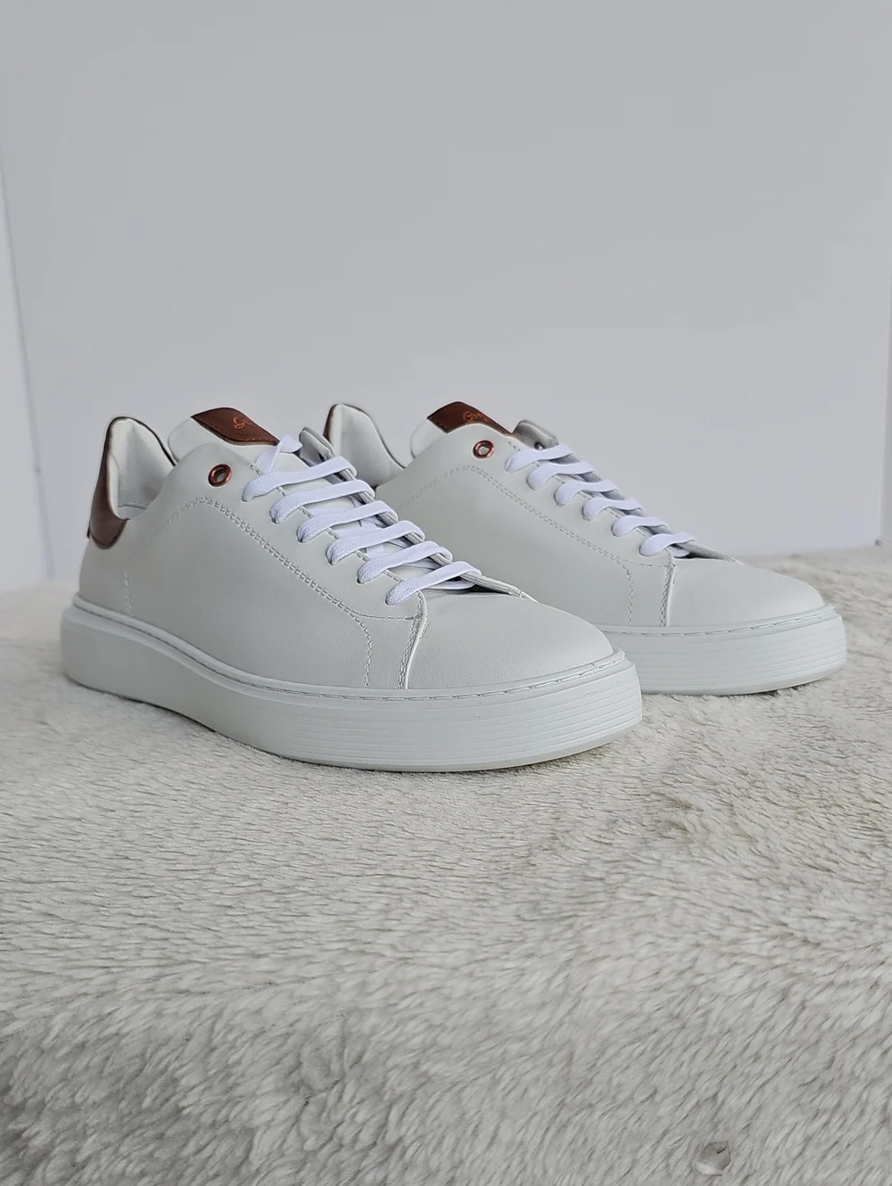 ​NIB Good Man Brand Men's White Leather Low Top Sneakers Sz 7.5